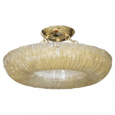 Suspended gold ring ceiling fixture